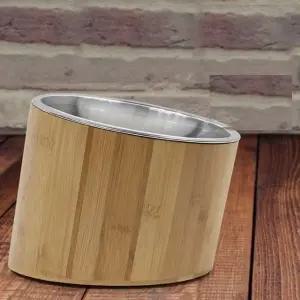 대나무 경사 애견 밥그릇 강아지 식기 반려견 식사 접시 L 강아지용 용기 (WFJ539A)