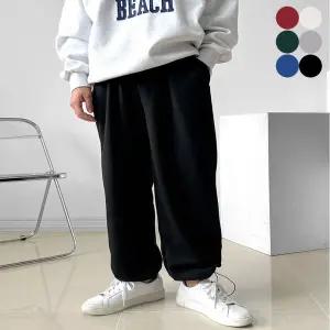 남자 스트링 밑단 추리닝바지 트레이닝 팬츠 와이드