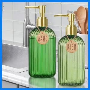 태그가 포함된 주방 싱크 접시 및 손 비누 디스펜서 병 세트 가정 장식용 리필형 액체 비누 하위 병입