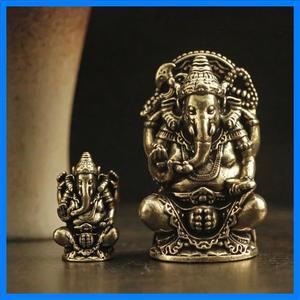 태국 가네샤 황동상 - 가정 사무실 책상 장식용 코끼리 신상 조각상 부와 행운을 기원하는 선물