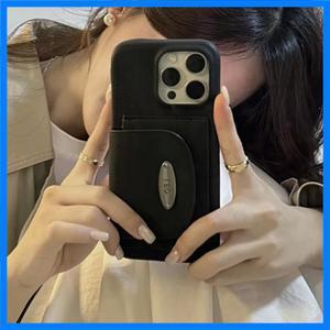 럭셔리 카드 슬롯 홀더 PU 가죽 전화 케이스 iPhone 16 15 14 13 12 Pro Max 11 신용 카드 포켓 지갑 지갑