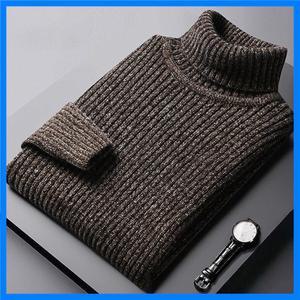 2026 신상 남성용 두꺼운 따뜻한 스웨터 겨울 니트 터틀넥 풀오버 남성용 하이넥 솔리드 슬림핏 부드러운