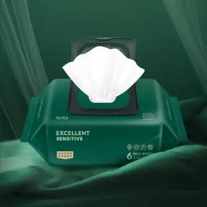 슈퍼대디 엑설런트 센시티브 82g 캡형 / 70매 20팩 최고평량 프리미엄 아기물티슈