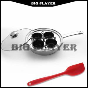스테인리스 에그 포처 팬, 컵 6개 및 아침식사용 찐