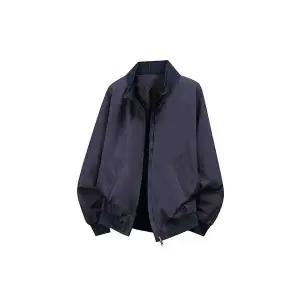 키체샵 남성 바람막이 점퍼 가을 반카라 남녀 솔리드 캐주얼 상의 코트 HO3