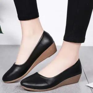 여자 단정한 낮은굽 웨지힐 단화 편한 정장 구두 여성구두 여성단화 웨지힐 웨지구두 웨지단화