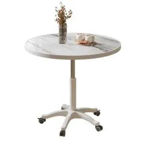 바퀴있는 이동식 원형 테이블 높이조절 소형 원탁 미니 식탁