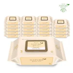 네이처 그린 에코 프리미엄 엠보 초순수 물티슈 (75gsm) 70매 20팩 캡형