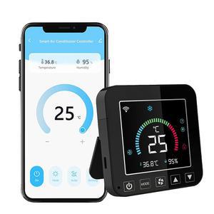 [미국배송] 스마트 에어컨 컨트롤러: 가정용 WIFI 온도 조절기 습도 센서가 있는 프로그래머블 휴대용 윈도우 AC 및 히트 펌프용 IR 제어 ALEXA와 호환 GOOGLE