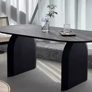 원목 4인용 식탁 타원형 고급 탁자 카페 가정용 인테러어 다이닝 테이블 1200