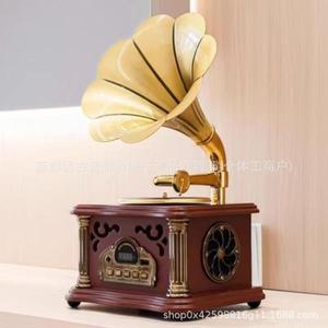 레트로 다기능 미니 축음기 야외 고출력 USB 듀얼 채널 블루투스 오디오 거실 장식품