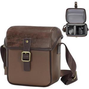 사진작가를 타입 Cwatcun 카메라 슬링백 PU 가죽 소형 가방 탈착식 칸막이 포함 방수 임팩 방지 케이스