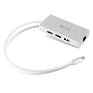 NEXTU NEXT-TC343LAN USB C타입 유선랜카드 +USB3.0 3포트 콤보
