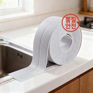 즉시 방수 코킹 테이프 싱크대 욕조 조리대용 자가 접착 스트립 도구 필요 없음 흰색