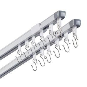 ACMEART 천장 커튼 트랙, 커튼용 접이식 2.8-5.2피트, 방 분할 로드, 거실용 무성 롤러 및 후크가 있는 레일 세트 / 침실 샤워기 RV, 2세트