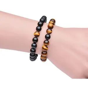 남자 호안석 흑요석 원석 패션 팔찌 구슬팔찌 염주팔찌 석팔찌 행운팔찌