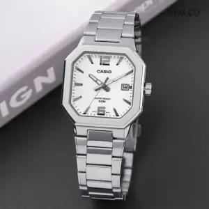 카시오 MTP-B195D-7A 스타일리시 빈티지 사각 금속 텍스쳐 남자 메탈 시계 d