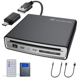 시디플레이어 차량용 CD 플레이어 USB 및 C타입 포트 디코더 AUX 포트 휴대용 자동차 노트북 데스크탑 TV 컴퓨터와 호환 가능 플러그