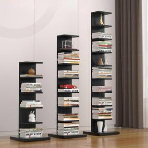 ㄱ자책장 회전책꽂이 코너 흰색 5단 틈새책장 세우는 세로형 철재 북카트 히코리 철제책장