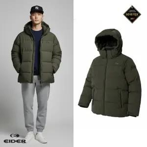 [백화점 정품] 아이더 패딩 다운 남자 아몬 윈드 스토퍼 자켓 그린 카키 고어텍스 방풍 후드 숏 점퍼