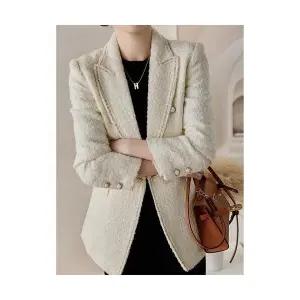 여성정장자켓 상의 추동 프렌치 정장 코트 럭셔리 라이트 모직 OP4