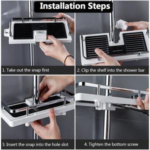 라포식 플라스틱 분리형 샴푸 트레이 스탠드 샤워 보관 거치대 랙 벽 가정 용품 드릴링  플로팅 선반