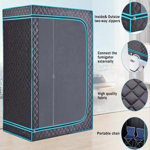 라포식 휴대용 전기 스팀 사우나 룸 2인용 접이식 디자인 모던한 레드 전구 기능 탑재