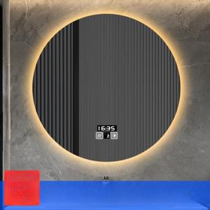 라포식 패션 호텔 라운드 욕실 거울 지능형 Led 안개 방지  메이크업 센서 벽 교수형 샤워 세면대