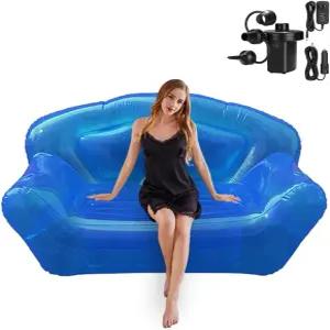 스타브릴리언트 공기 주입식 투명 더블 소파 의자 휴대용 캠핑 코트야드 테라스 가구