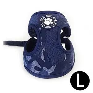 L 네이비 강아지 하네스 하네스 밀리터리 (WFJ7UAF)