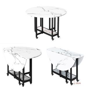 접이식 원형 테이블 대리석 데스크 세트 인테리어 발코니 블레오 노트북