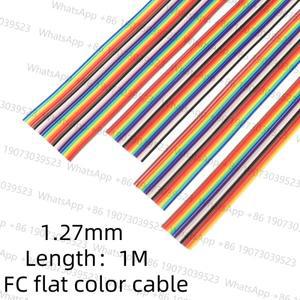 1미터 6P/8P/10P/12P/16P/20P/40P 1.27mm 피치 그레이 플랫 리본 케이블 핀 28AWG 와이어 IDC FC 2.54MM 커