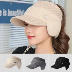 방한 여성 겨울 골프 모자 귀마개 귀달이 니트 썬캡 여성골프귀마개