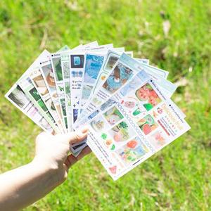 로바식 30 매 Kawaii 일본어 편지지 스티커 반짝 이는 모래 필름 다이 컷 책 DIY 일기 앨범 귀여운 스크랩