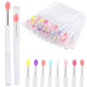 캡이 있는 40Pc 실리콘 립 브러시 재사용 가능한 섀도용 어플리케이터 립글로스 마스크 크림