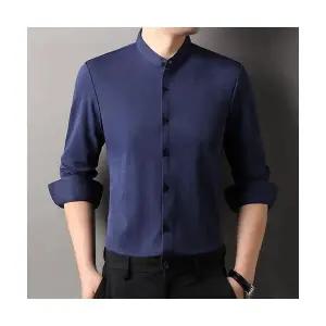 록쉬블몰 남성 솔리드 셔츠 긴팔 봄가을 차이나 캐주얼 HO3