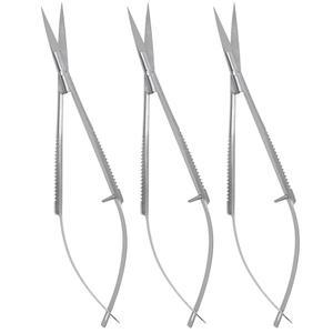 메드익스프레스 마이크로 가위 4.5 u201D 스트레이트 세트 3 프리미엄 스테인리스 스틸 엑스트라 샤프 팁 눈썹 트리밍 스티치 커팅, 그루밍 재봉 예술 및 공예 봄 액션 자수 가위.