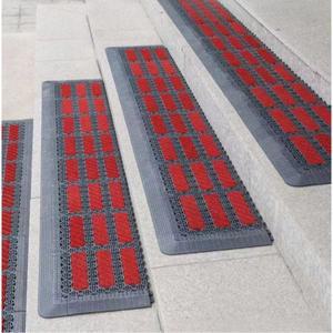 계단 미끄럼방지 매트 논슬립 발판 파인에플 패턴 제거 패드 눈 먼지 25x90cm 야외 그레이 털이