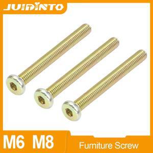 JUIDINTO 육각 소켓 플랫 헤드 나사 가구 볼트  아연 도금 카운터 싱크 커넥터 침대 의자  M8  M10  2-10