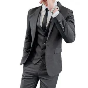 샤오원샵 남자 키작남 정장 자켓 슈트 레저 세트 캐주얼 원버튼 쓰리피스 코트 조끼바지 꾹5