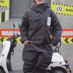 겨울작업복 오토바이우주복 배달대행 라이더복 블랙 스즈키복 방한복 복 L