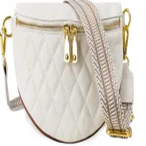 여성용 Bejirm 크로스바디 패니 팩 - 가슴 스트랩이 있는 인조 가죽 백 스몰 허리 및 벨트 클립(크림)