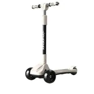 3발 킥보드 레저 휴대용 스포츠 접이식 스쿠터 청소년 성인용 오프화이트옐로우