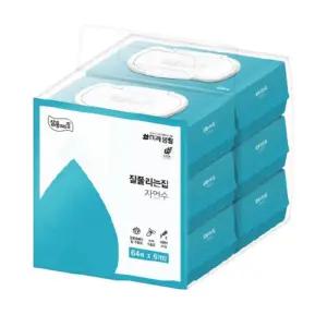 자연수 물티슈 캡형 64매x6개입 물휴지 형물휴지 ？？티슈 형티슈