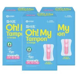 [화이트][화이트] 화이트 오마이 탐폰 체내형생리대 템포 슈퍼(10+2P)x3팩 (42930063)