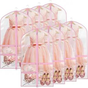 춤 의상 Zilink 클리어 의류 가방 40인치 댄스 여행용 3강아지 투명 지퍼 포켓 8개 세트 [업그레이드 버전]