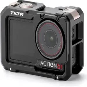 틸타 풀 카메라 케이지 DJI 오스모 액션 3 4 및 5 프로(블랙)와 호환 마그네슘-알루미늄 프레임 콜드 슈 1