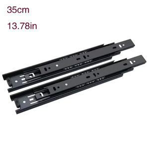 서랍 레일 검정색 냉간 압연 강철 3방향 슬라이드 3단 14인치 트랙 가구