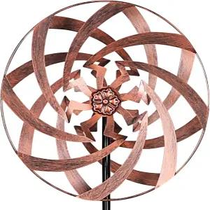 야드 장식용 금속 바람개비 - 교체 가능한 베어링 63인치 키네틱 아트 가든 스피너 명상 선물용 야외