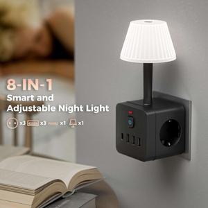 밝기의 책상 램프가 포함 3구 멀티탭 서지 보호 온/오프 스위치 3개의 USB-A 포트  1개의